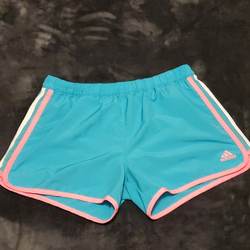 Cotton candy adidas shorts